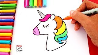 Una forma fácil de dibujar y pintar un UNICORNIO usando marcadores plumones [upl. by Yniffit100]