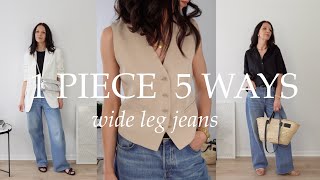 1 PIECE 5 LOOKS Styling WIDE LEG JEANS for Summer [upl. by Omiseno]