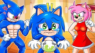 Poor Baby SONIC Life Bad Family  Very Sad Story  Sonic The Hedgehog 3 Animation [upl. by Adnilak]