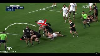 Rugby Analysis Rucking Details Leads to All Blacks Try versus England [upl. by Emyle]