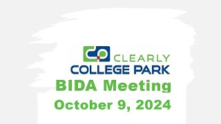 City of College Park  BIDA Meeting  October 9 2024 [upl. by Gniy]