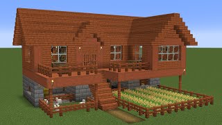 Minecraft  How to build an Acacia Country Farm House [upl. by Sevart]