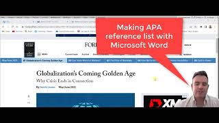 APA Reference List made with Microsoft Word [upl. by Dorej587]