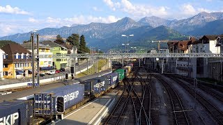 Rail Action at Beautiful Spiez Switzerland [upl. by Mcculloch]