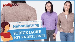 Klassische Strickjacke zum Knöpfen nähen 🧥 Nähanleitung mit vielen Tipps für perfekte Knopflöcher [upl. by Branscum]