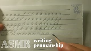 ASMR writing sounds Small letter CURSIVE writing for Beginner cursive penmanship [upl. by Inahc]