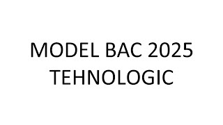 Model bac matematica 2025 tehnologic [upl. by Rue462]