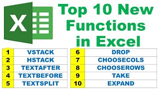 Excel New Functions10 New Functions in ExcelExcel 365 New FunctionsTop 10 New Excel Functions [upl. by Nivrag]