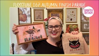 Flosstube 167 🎃 Big Retreat Announcement Plus Autumn and Halloween Cross Stitch Finish Parade 👻🦇 [upl. by Mairhpe308]