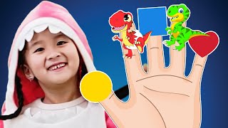 Shapes Finger Family amp Dino Dino vs Baby Shark Lollipop Song  DoReMi Kids Songs [upl. by Einahpehs]