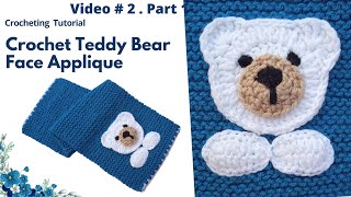 Crochet Teddy Bear Face  Bear Applique face and paws  Crochet pattern  Amigurumi bear  Motifs [upl. by Swithin]