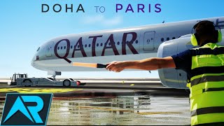 RFS REAL FLIGHT SIMULATOR  DOHA TO PARIS qatarairways AIRBUS A350  COMPRESSOR STALL⚠️ RORTOS [upl. by Bessy]