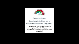 Greifswald  Vortrag von Prof Dr Fritz Vahrenholt am 22092024 [upl. by Yltnerb]