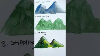 Three easy ways to watercolor paint mountains [upl. by Ahseki]