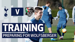 SIX ACADEMY PLAYERS JOIN FIRSTTEAM TRAINING  SPURS PREPARE FOR WOLFSBERGER AC  UEFA Europa League [upl. by Dambro]