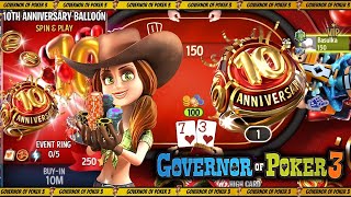 GOVERNOR OF POKER 3  1st 10th anniversary ring NEW [upl. by Ecirtal]