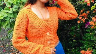 CROCHET CARDIGAN TUTORIAL  for all sizes [upl. by Funch]