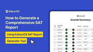 How to Generate a Comprehensive SAT Report Using EdisonOS SAT Report Generator Tool [upl. by Aicnarf]