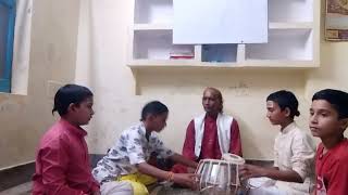 my sanatani students are learning teen taal tali with teen taal theka [upl. by Perry904]