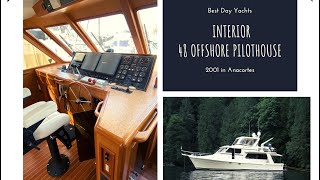 2001 48 Offshore Pilothouse interior walk though Boat and Yacht for Sale in Anacortes WA [upl. by Novyart]