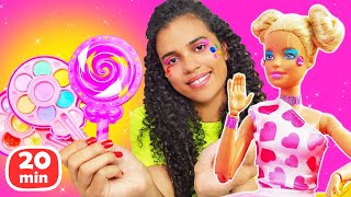 Transformação fantástica com a boneca Barbie Maquiagem Escola de beleza [upl. by Keven]