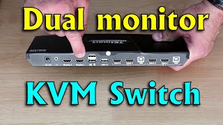 Connect 2 PCs to 2 monitors with TESmart dual monitor KVM switch [upl. by Nelrsa]