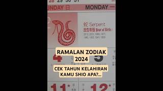 RAMALAN ZODIAK 2024 MENURUT KALENDER CHINAYUK CEK TAHUN KELAHIRAN KAMU SHIO APA [upl. by Schild]