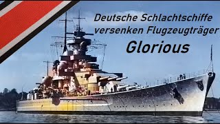 Schlachtschiff Scharnhorst und Gneisenau versenken Flugzeugträger Glorious 8Juni 1940Dokumentation [upl. by Cony660]