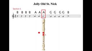 Jolly Old St Nicholas for Recorder [upl. by Innek]