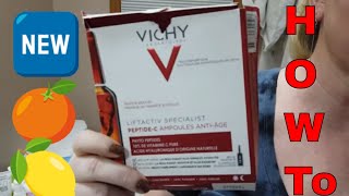 VICHY 🆕🍊🍋🍑 LiftActiv Specialist PeptideC AntiAging Ampoules How to Use and Review [upl. by Guglielma]