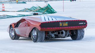 LANCIA STRATOS HF ZERO SPACESHIP at The ICE St Moritz 2023 [upl. by Olraced]