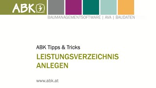 TippampTricks Leistungsverzeichnis anlegen mit ABK8 [upl. by Boone965]