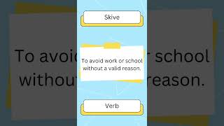 Word of the day skive englishshorts englishvocabulary learnenglish [upl. by Wrightson]