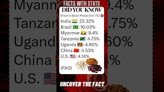 FACTS with STATS 2001 ∆  Beans production by country shorts ytshort facts [upl. by Yodlem]