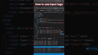 HTML Input Types HTML Tags  Frontend developer  Important Input Tagsshorts html django [upl. by Yednil800]