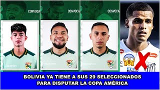 LISTA DE CONVOCADOS SELECCIÓN BOLIVIANA  COPA AMERICA 2024 [upl. by Pruchno]