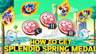 HOW TO GET SPLENDID SPRING MEDAL 😱 Dragon Ball legends [upl. by Lebezej996]