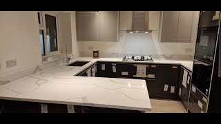 Statuario Venato Quartz Classic Quartz Stone Kitchen Worktops Replacement in Reading [upl. by Stedman]