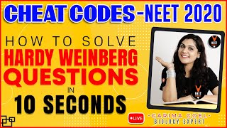 How to Solve Hardy Weinberg Questions in 10 seconds  NEET Biology Cheat Code  NEET 2020 [upl. by Nirrat]