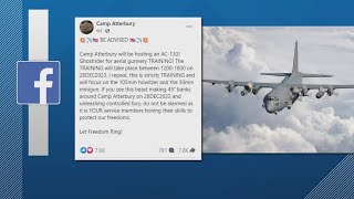 Camp Atterbury wants residents to be aware of upcoming aerial gunnery training event [upl. by Ellimahs]