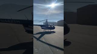 R44 engine start and pickup robinsonhelicopter aviation flying [upl. by Xena662]