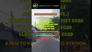 VISHWESHWARAIAH LAYOUT1st BLOCKBENGALURUBDA SITE FOR SALE40602400 SqFtNORTH FACINGshorts [upl. by Avehstab]