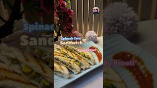 “SpinachCorn Sandwich” food cooking recipe trendingshorts sandwich asianfood viralvideo yt [upl. by Berti]