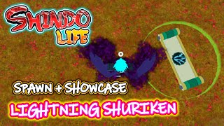 Shindo Life GETTING Lightning Shuriken  SPAWN LOCATION  SHOWCASE [upl. by Michon]