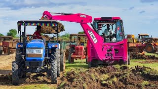 JCB 3dx Backhoe Loading Mud in Mahindra 475 Di tractor JCB miti khudai JCB video jcb jcb3dx jcb [upl. by Barrow]