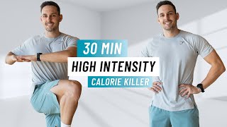 30 MIN INTENSE HIIT Workout  Full Body Cardio to Burn Calories No Equipment [upl. by Nomolas36]