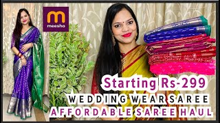 Meesho silk saree haul  RS299 TO RS799 [upl. by Ariaet]