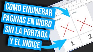 COMO ENUMERAR PAGINAS EN WORD sin la portada y el indice [upl. by Felisha]