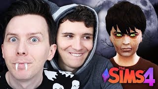 DIL BECOMES A VAMPIRE  Dan and Phil Play Sims 4 57 [upl. by Anaele]