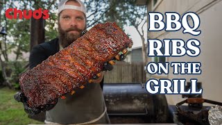 Texas BBQ Ribs On A Charcoal Grill  Chuds BBQ [upl. by Llevra]